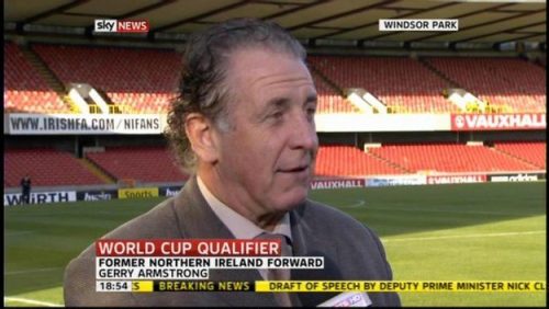 Gerry Armstrong Sky Sports Football Commentator