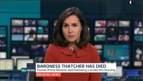 Margaret Thatcher dies - ITV News Flash 1311pm 04-08 14-27-43