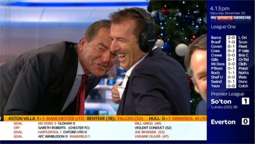 Jeff Stelling loses microphone while celebrating Hartlepool goal on Soccer Saturday