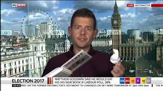 Matthew Goodwin eats book on Sky News