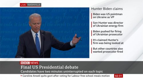 US Election 2020 - BBC News - Final Debate (20)