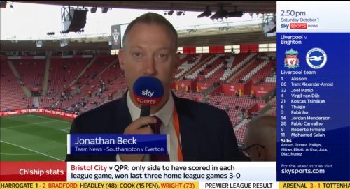 Jonathan Beck on Sky Sports